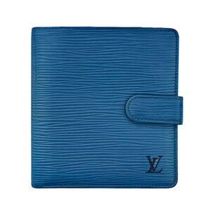 Louis Vuitton Royal Blue Epi Leather Men’s Bi Fold Wallet With Buckle A Rank